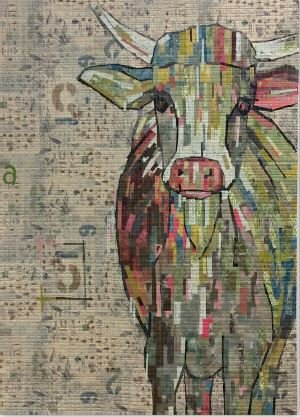 Abilene Cow Collage Pattern by Laura Heine