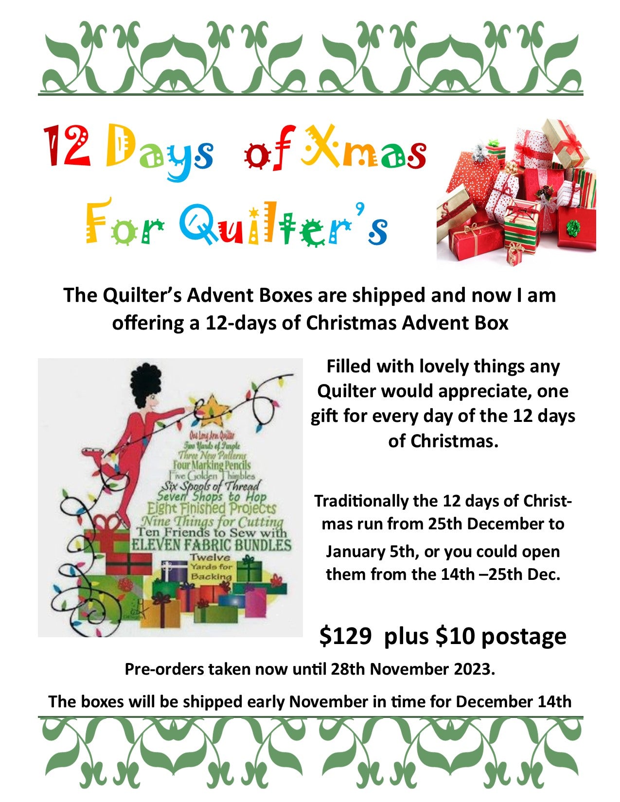 12 days of Xmas for Quilters