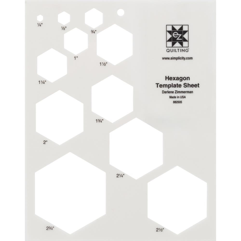 Hexagon Template Sheet-Ez Quilting