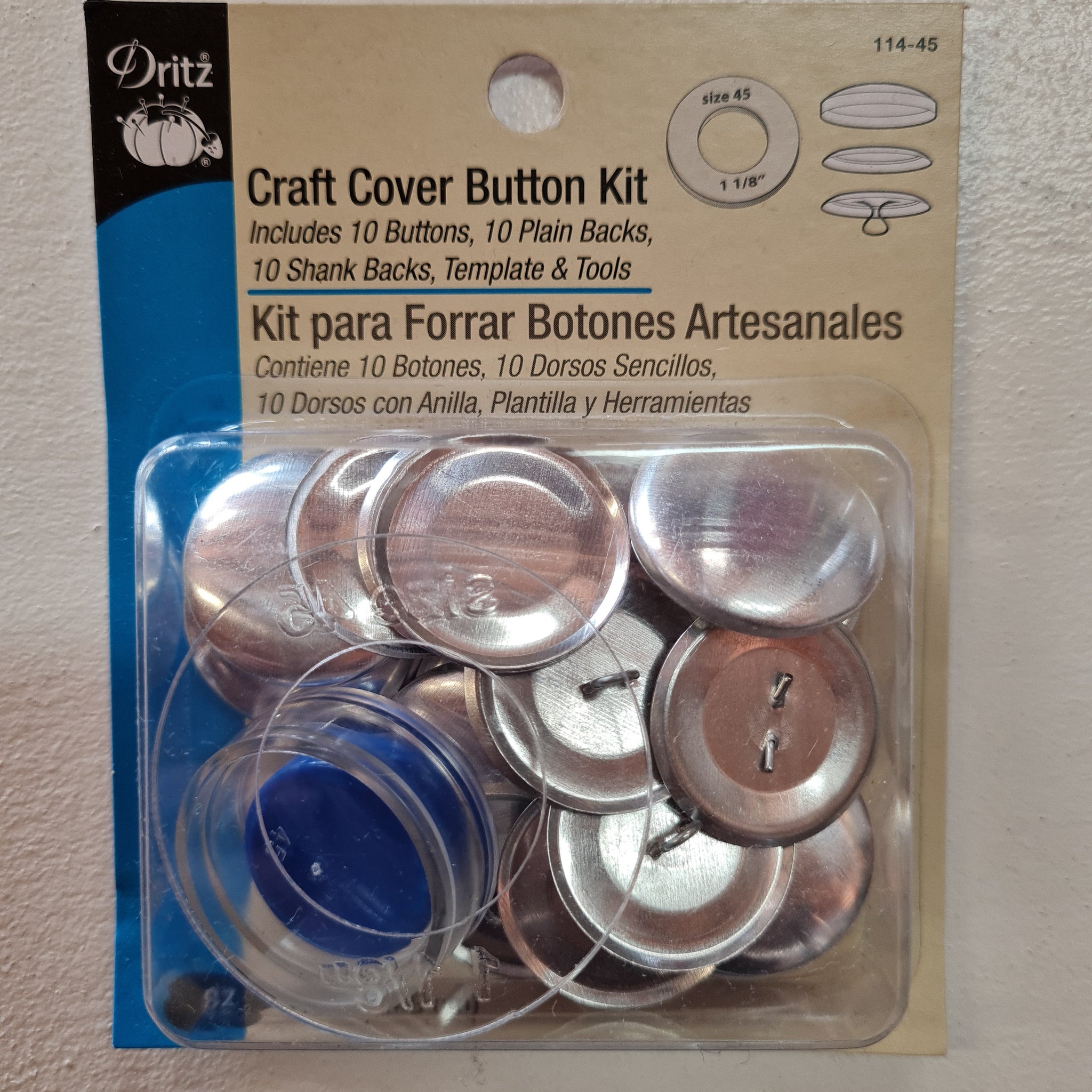 Dritz - Cover Button Kit  1 1/8" pkt of 10