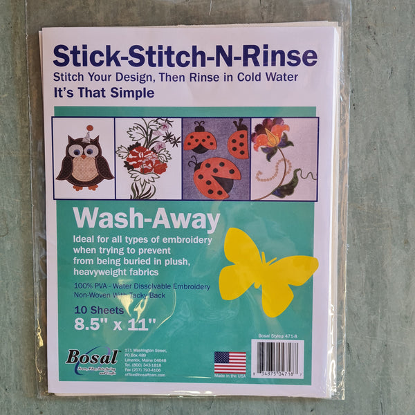 Stick-Stitch-N-Rinse