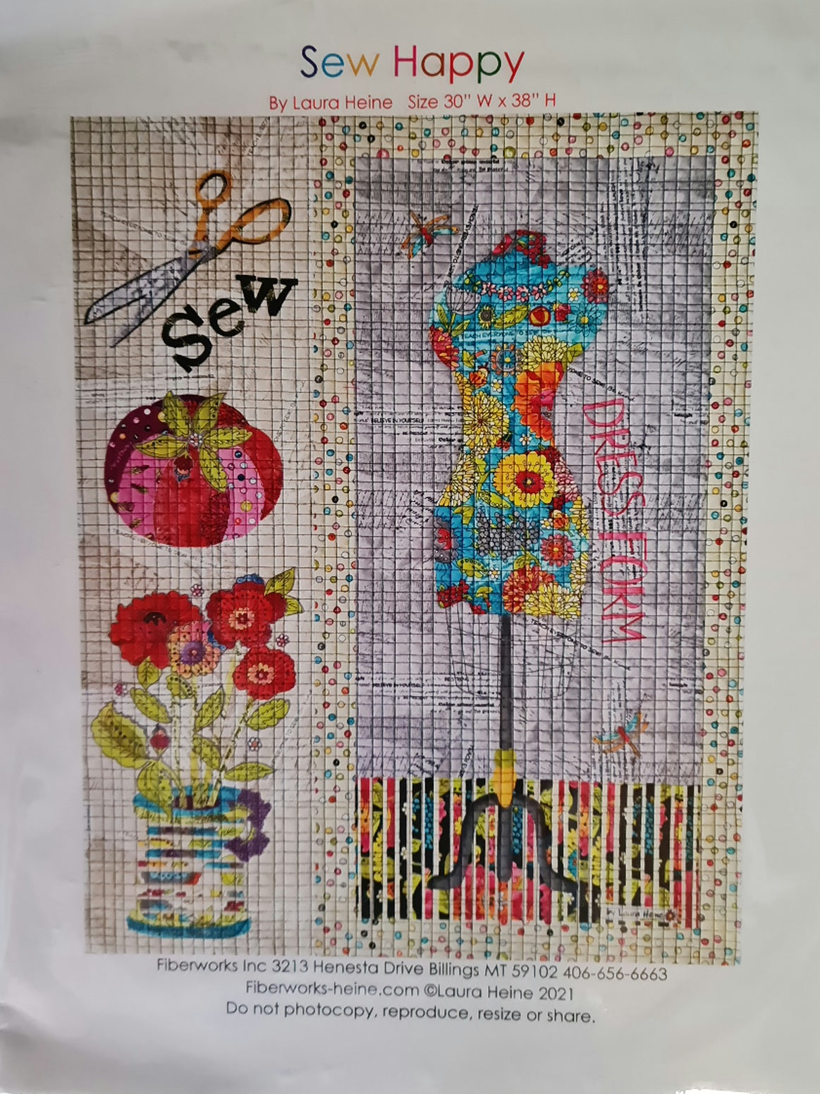 Sew Happy - Collage Pattern by Laura Hiene