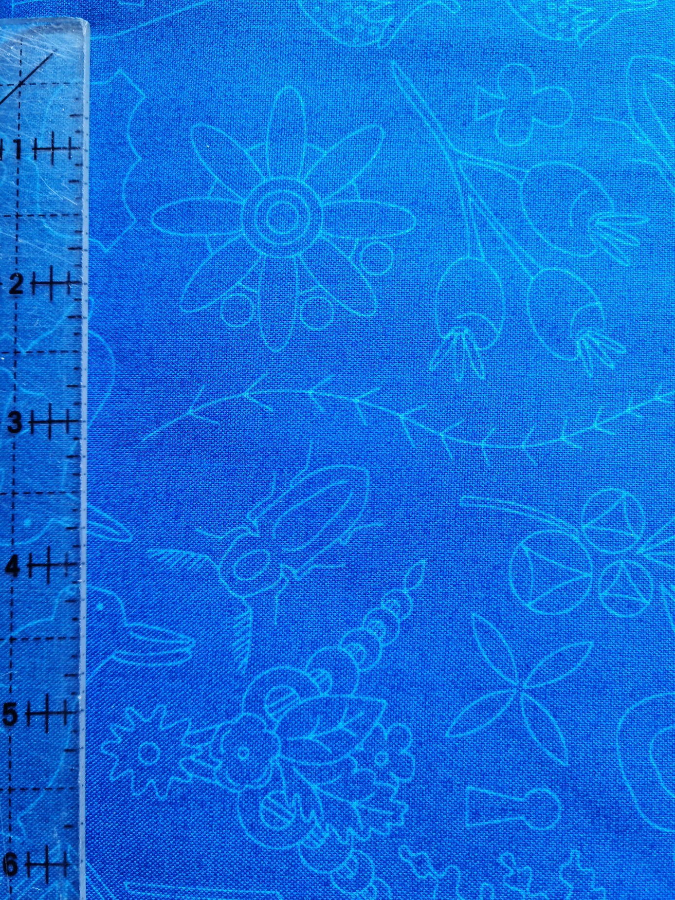 Blue sunprint cotton fabric