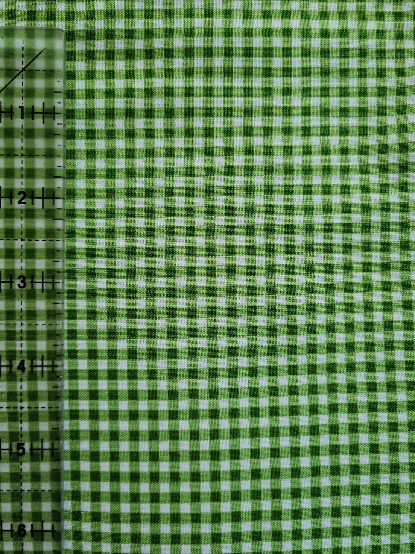 Green Gingham cotton fabric