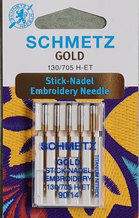 Titanium Embroidery Machine Needles - Schmetz Gold