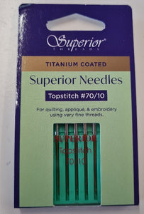 Titanium coated Topstitch needles 70/10 Superior