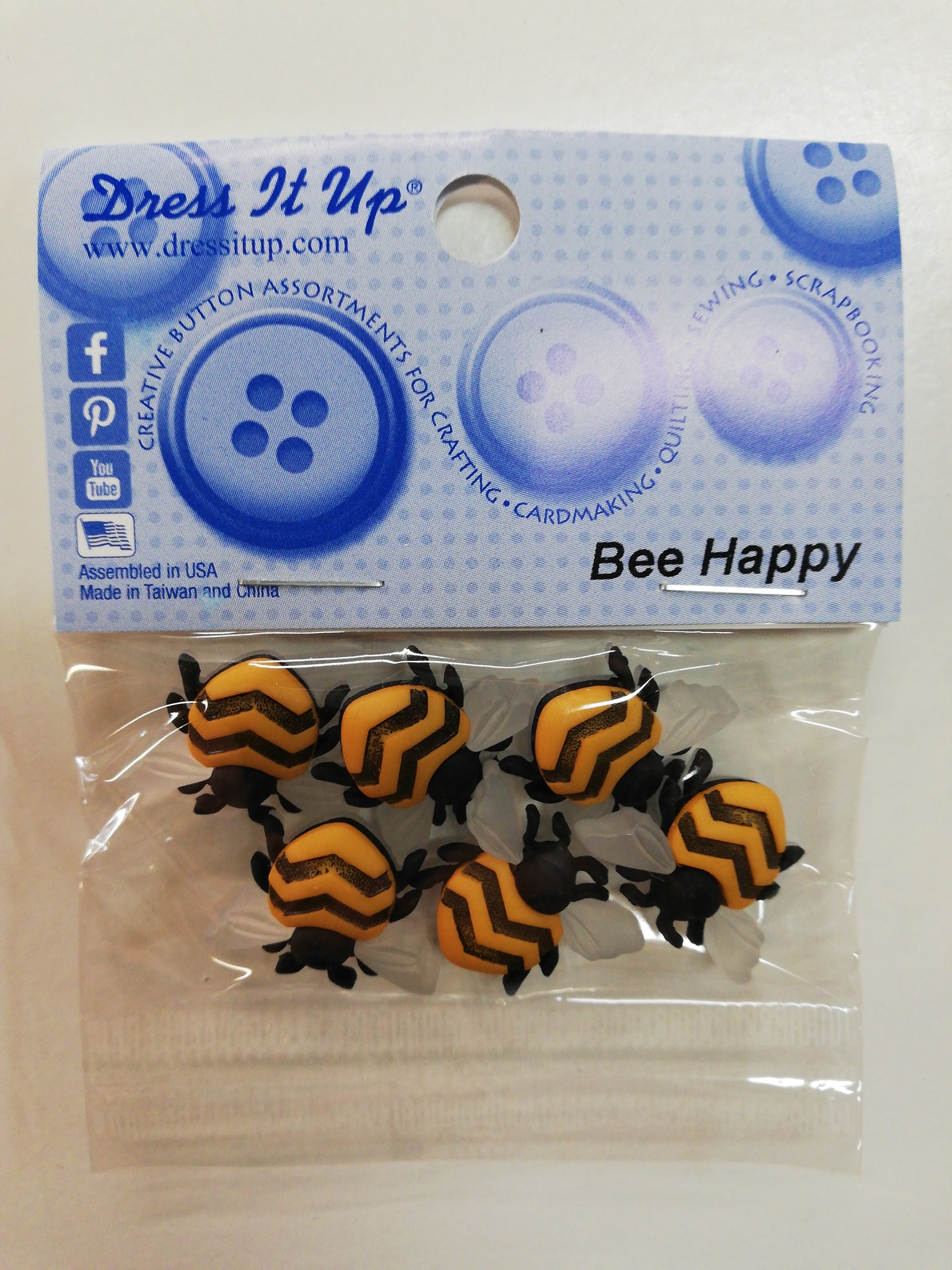 Bee Happy buttons