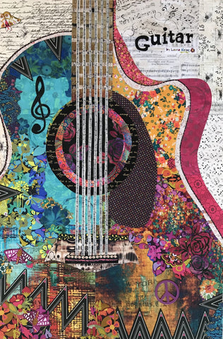 Guitar Collage Pattern by Laura Heine