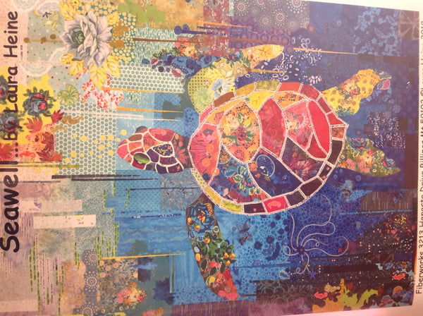 Seawell turtle collage pattern by Laura Heine