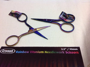 Rainbow titanium needlework scissors
