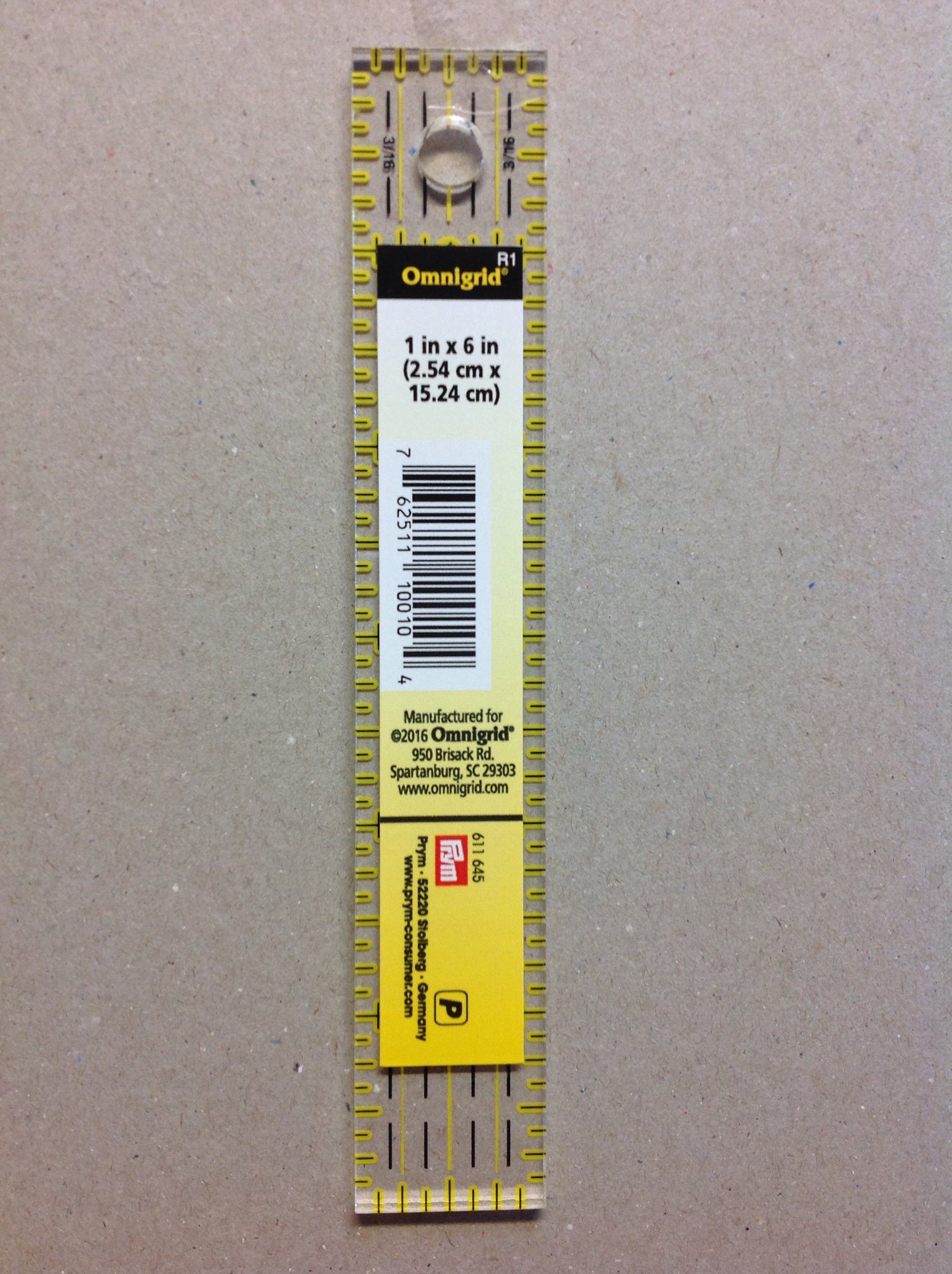 1" x 6 " ruler omnigrid
