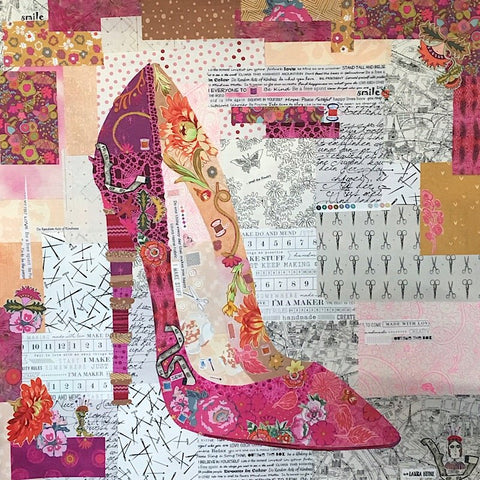 Pink Pump Collage Quilt Pattern by Laura Heine